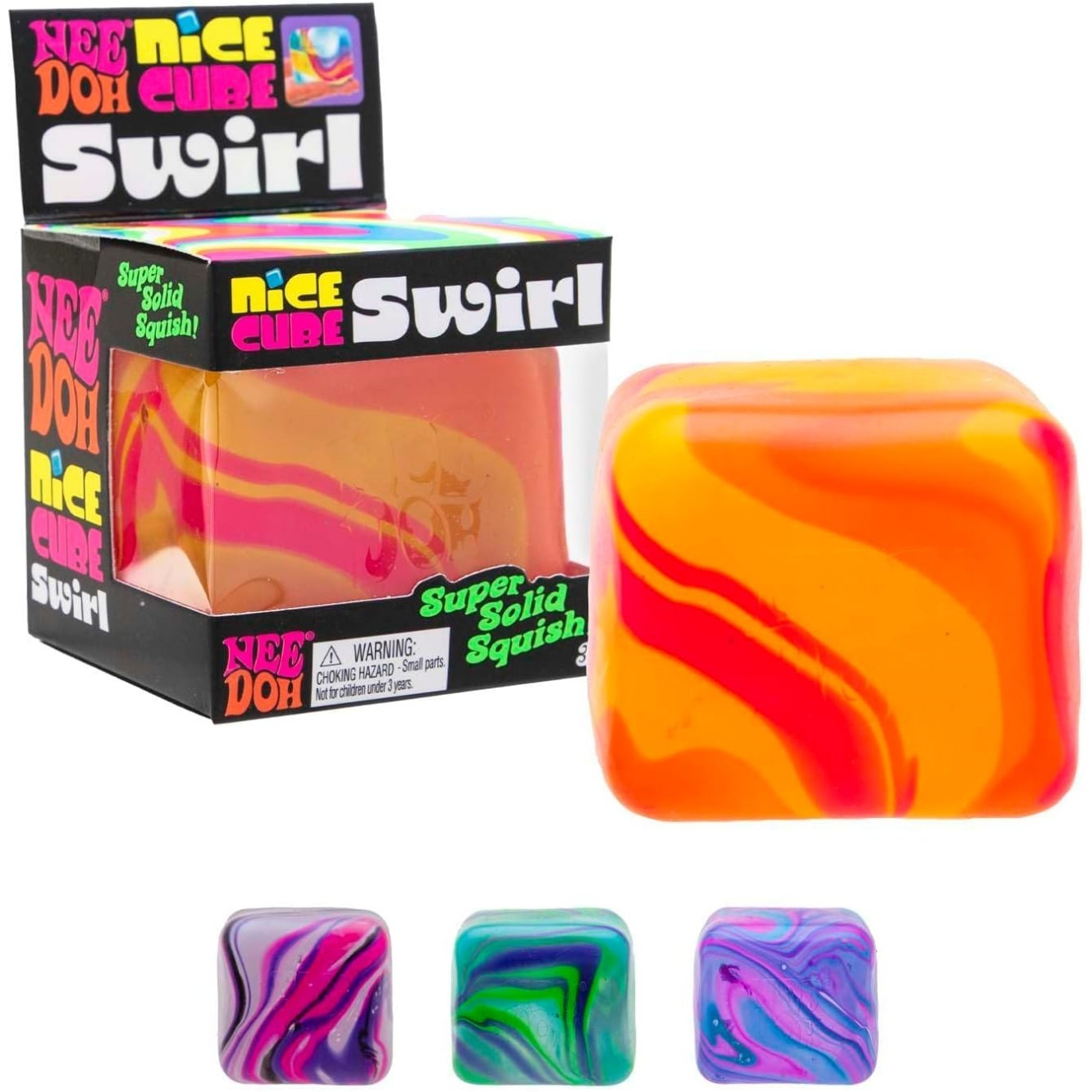 NeeDoh Nice Cube Swirl - Solid Squish - Assorted